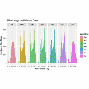 A Gif of a few different graphs I made during a data analysis project about NYC's citibikes